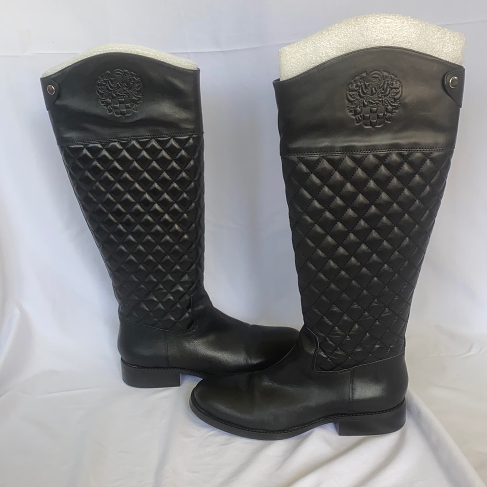 Vince Camuto High Boots. Black. Genuine Leather.